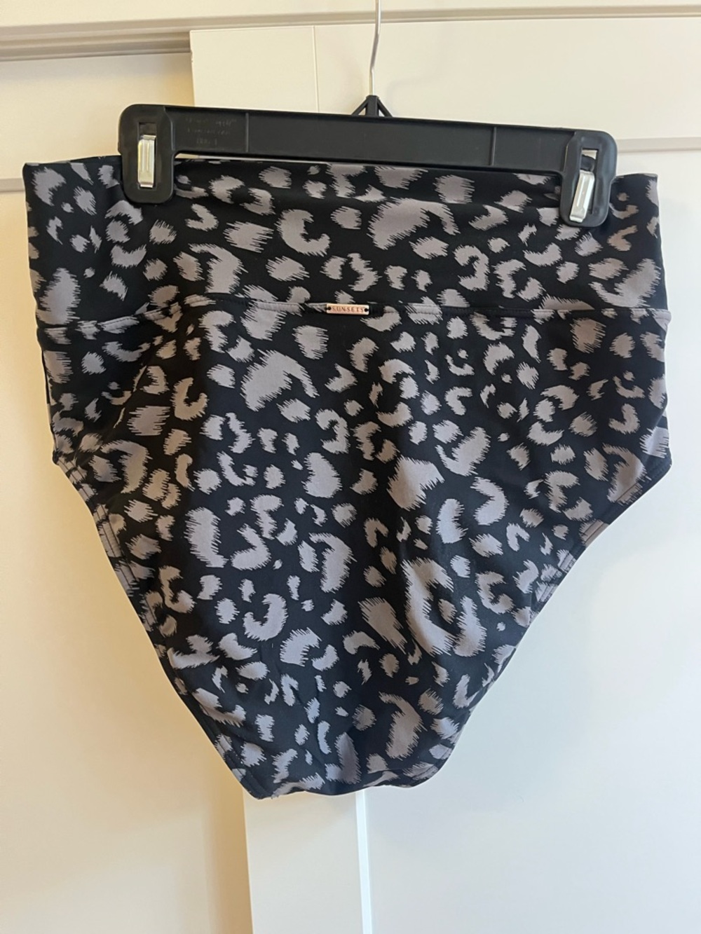 Sunsets High Waist Leopard Print Swim Bottoms Black and Gray size 16 - Picture 2 of 7